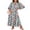 Beige Teal Floral, variant on Womens Boho Maxi Dresses 2026 Summer V Neck Puff Sleeve Floral Flowy Swing Fall Casual Long Dress Leopard Print L