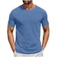 thumbnail image 1 of Pullover de Manga Corta para Hombres de Moda Casual Color Sólido Cuello Redondo Blusas Superiores, Poliéster Verano, 1 of 6