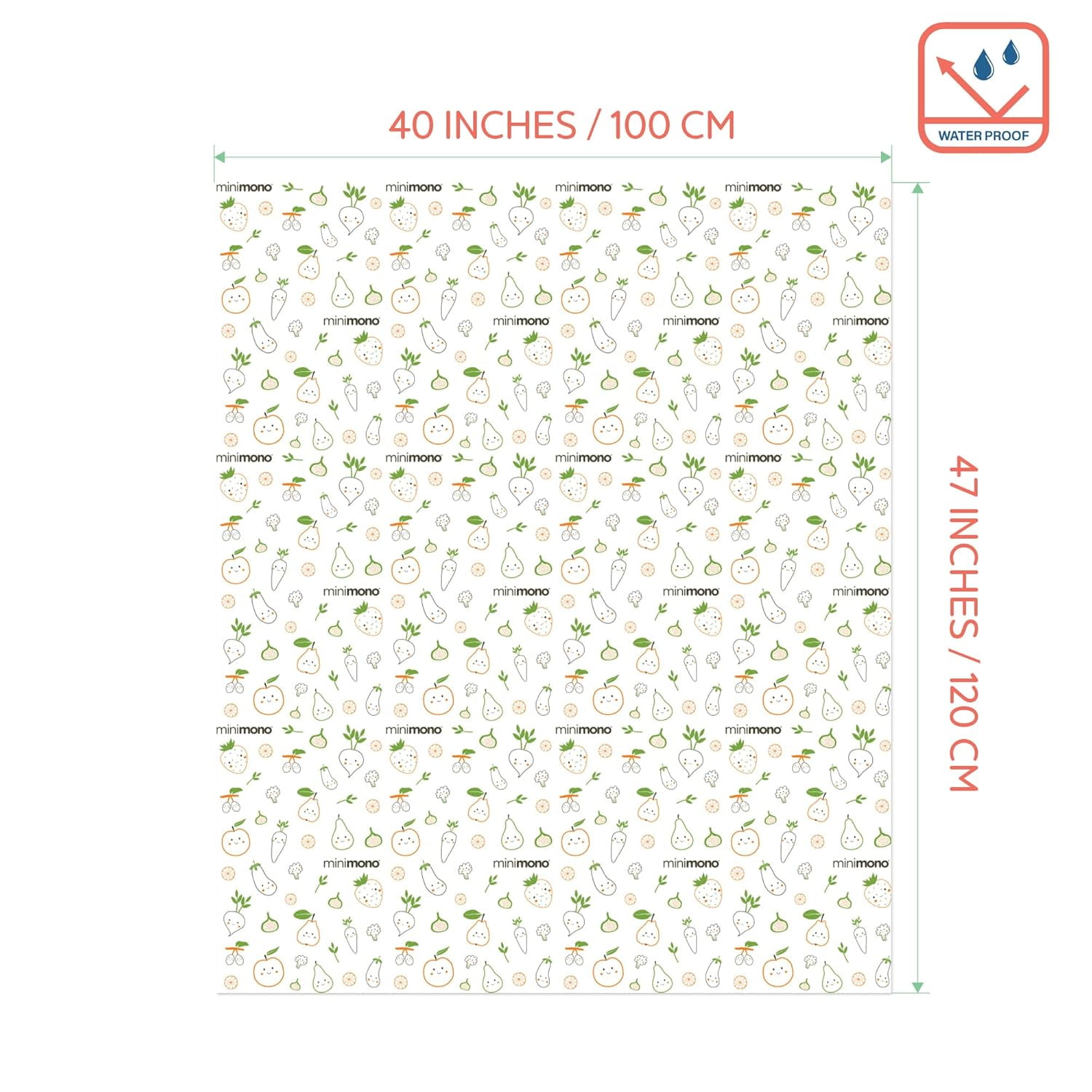 Minimono Disposable Splat Mat for Under High Chair - 30 Pack | 40"x47"| Waterproof Splash Mat for Floor | Baby Activity Mat for Indoor-Outdoor | Baby Lead Weaning Supplies | Catcher for Highchair