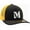 Black Gold White, variant on Baseball Trucker Hat 3D Capital Alphabet Letters Structured Mid Profile Cap, Navy Orange Hat, White Letter L