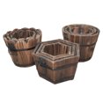 thumbnail image 4 of Container Solid Wood Flower Pot Vintage Wooden Barrel Portable Garden Container, 4 of 8
