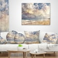 thumbnail image 4 of Designart Retro Ocean Watercolor - Seascape Painting Throw Pillow - 12x20, 4 of 5