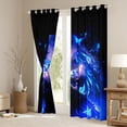 thumbnail image 3 of Erosebridal Kawaii Japanese Girl Black Out Curtains,Blue Wild Butterfly Curtains Pack of 2 (42x63 Each) For Kids, 3 of 7