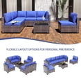 thumbnail image 3 of Tzou 7-Piece Outdoor Patio Furniture Set – All-Weather PE Wicker Sectional Sofa with Cushions & Glass Coffee Table, Modular Conversation Set for Garden, Balcony, Poolside (6-Seater), 3 of 8