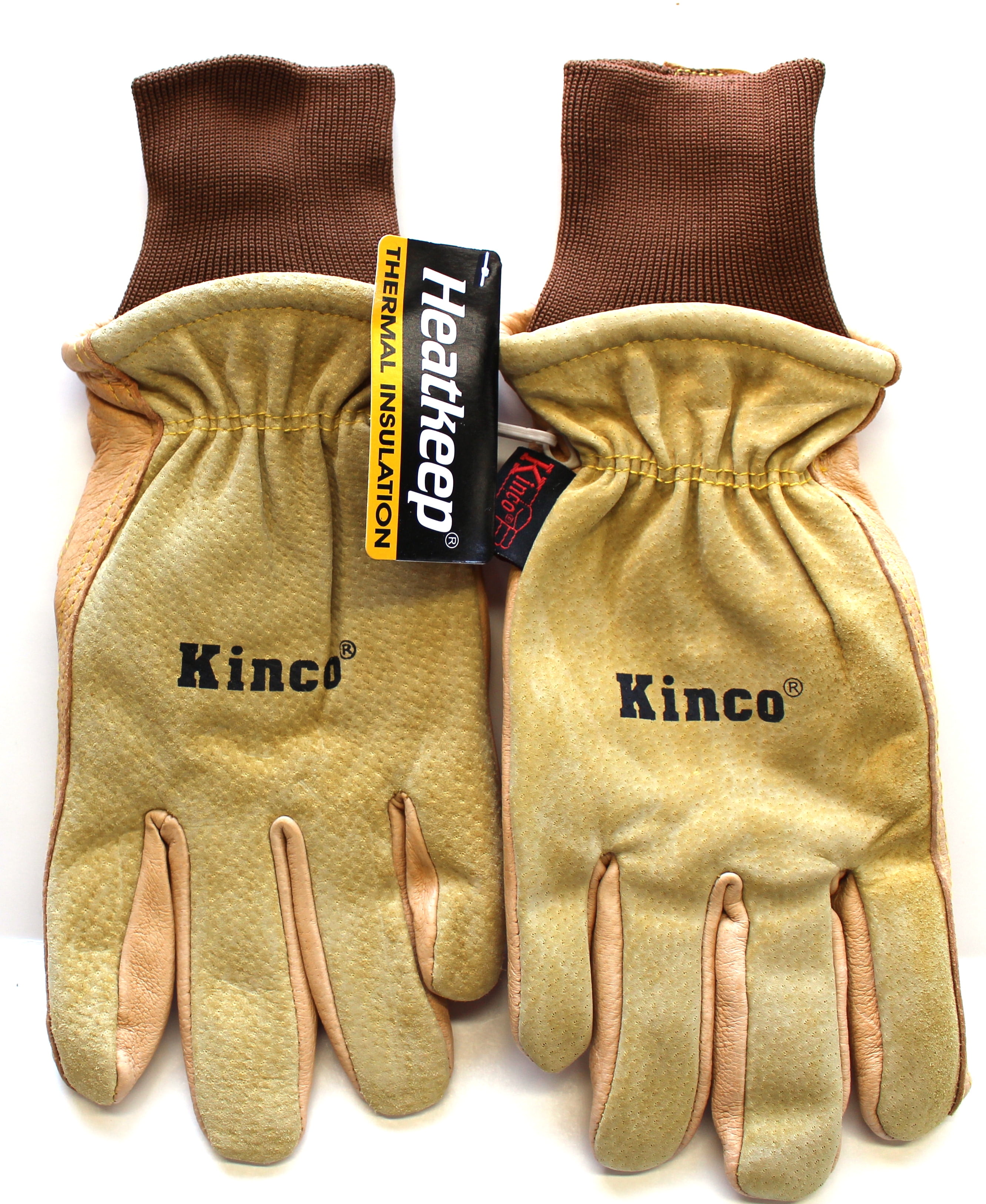 Medium Kinco 94HK-M Men's Lined Grain Suede Pigskin Gloves Heat Keep Lining 