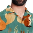 thumbnail image 5 of Squirrel Men's Short Sleeve Printed Button Down Beach Shirt Casual Summer Unisex Tops with Spread Collar, 5 of 6