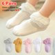 thumbnail image 2 of Laklulu-Conjunto de 5 piezas de calcetines con borde con volantes para niños pequeños, calcetines de encaje doble para niña, calcetines de baile para estudiantes de color sólido, 2 of 5
