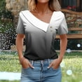 thumbnail image 2 of Casual Women's Striped Short Sleeve Button-Up Top, Spring Summer Tee Style Shirt, 2 of 6