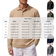 thumbnail image 4 of ZVAVZ Mens Knit Polos Shirts Long Sleeve Textured Collared T-Shirt Solid Loose Fit Vacation Tops Fashion Breathable Beach Tee Shirt Gray M, 4 of 6