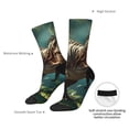 thumbnail image 4 of Pofeuu Green Forest Dinosaur Print Crew Socks, Adult Running Hiking Socks for Youth and Adult, 4 of 6