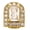 Gold-color, variant on Single Piece Mouth Jewelry with Rectangular Stone Border Design, Decorative Tooth Cap Accessory for Party Styling