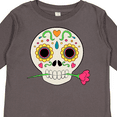 thumbnail image 4 of Inktastic Día de los Muertos Skull with Flower Boys or Girls Long Sleeve Toddler T-Shirt, 4 of 5