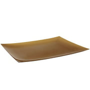 Lillian Tablesettings 10 Count Rectangular Plastic Plates, 11-3/4 by 9-Inch, Gold