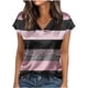 thumbnail image 1 of Blusas para Mujeres Casual Cuello en V Manga Corta Suéter Estampado Tops de Moda de Verano Camisetas de Uso Diario Suave, 1 of 6