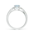 thumbnail image 2 of ANGARA Natural Solitaire Aquamarine Twisted Split Shank Engagement Ring in 14K White Gold for Women (Size-6mm) | March Birthstone, Anniversary, Jewelry Gift for Women | Natural Aquamarine Ring, 2 of 9