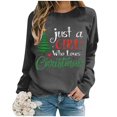 thumbnail image 5 of WEAIXIMIUNG Sweat à Capuche pour Femmes Mode de Noël Imprimé Arbre de Noël Lettre Manches Longues Col Rond, 5 of 5