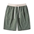 thumbnail image 7 of Mens Shorts Casual Summer Elastic Waist Drawstring Straight Leg Lightweight Knee Length Athletic Shorts with Pockets, 7 of 7