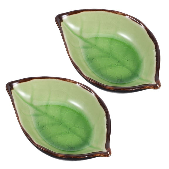 NICEXMAS Kitchen Spoon Holder Ceramic Utensil Rest Light Green 2 Pcs