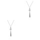 thumbnail image 3 of Collar de perlas Qarigey joyería estética larga ajustable con borlas Plata 2piezas, 3 of 6