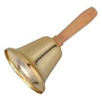 TEHAUX Call Bells Hand Bell Golden Iron with Wood Handle 1Pack 4.6x2.5x2.5in