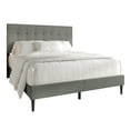 thumbnail image 5 of Castle Place Classic Linen Upholstered Queen Platform Bed, Light Grey, 5 of 8