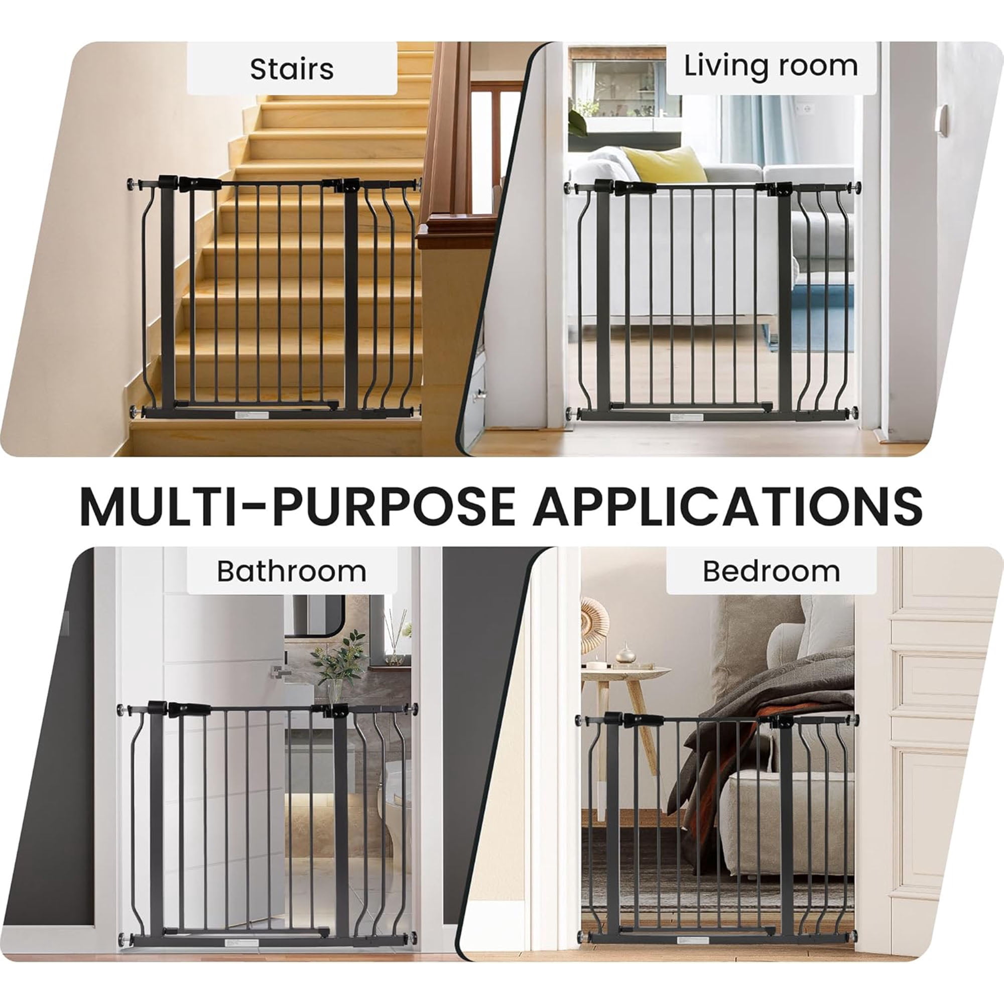 BalanceFrom Easy Walk-Thru Baby Safety Gate for 29.1”-43.3” Opening, 30” Tall, Graphite