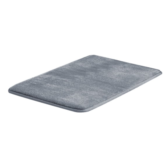 Coral Fleece Memory Foam Bath Mat, 42x22 Inch Super Absorbent Non-Slip Bathroom Rug with PVC Backing, Machine Washable Shower Mat, Grey, By Preplabs
