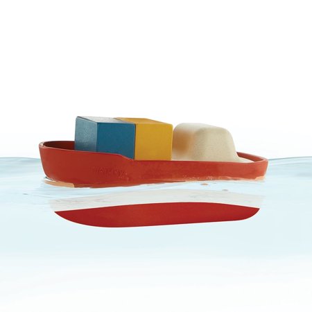 PlanToys® Cargo Ship Bath Toy for Toddlers | Floating Boat with Cargo Blocks for Water Play | Montessori Educational Toy | Eco-Friendly Bathtub Toy for Kids