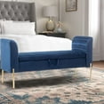 thumbnail image 4 of Andewrold Storage Bench,Upholstered Storage Ottoman Bench,Modern Bed Bench Entryway Bench with Gold Legs for Bedroom Living Room(Blue), 4 of 7