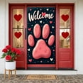thumbnail image 3 of Feline Theme Love Banner Red Bow Ties Valentine Display Heart Pattern Cherry Blossom Design Backdrop for Valentine's Day Romantic Party Wedding Decoration, 3 of 9