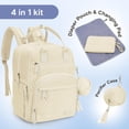 thumbnail image 2 of Mochila iniuniu para pañales unisex para bebés, impermeable, color blanco roto, 2 of 9