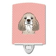 thumbnail image 1 of Carolines Treasures BB1216CNL Checkerboard Pink Cocker Spaniel Ceramic Night Light, 1 of 1