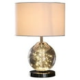 thumbnail image 6 of 21" Translucent Glass Globe LED Table Lamp With White Drum Shade, 6 of 7