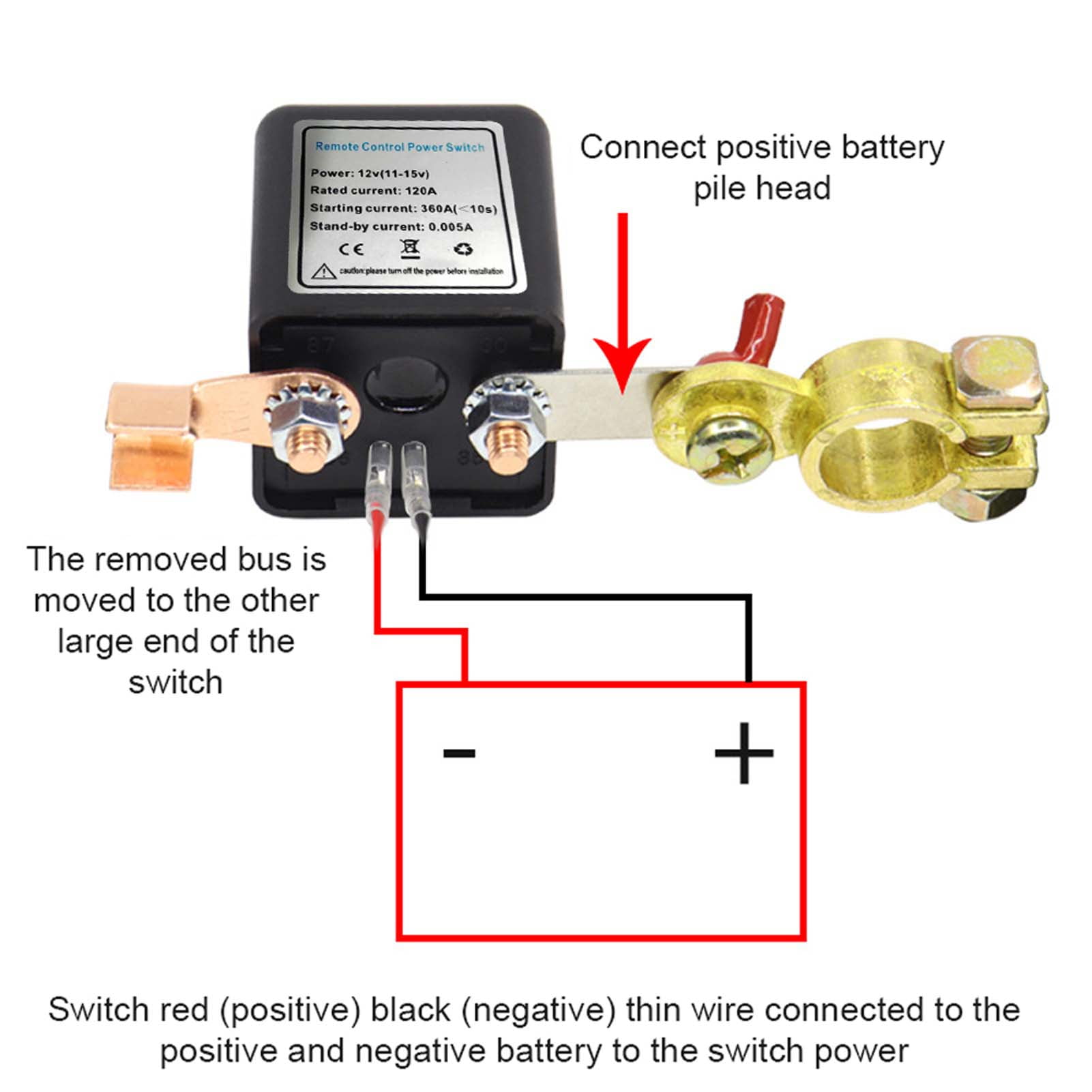 Switch 12 V Car Battery Relay Wireless Remote Battery Disconnect Switch Battery Switch Isolator Power Cut Master Switch With 2 Remote Controllers