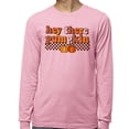 thumbnail image 2 of Retro Hey There Pumpkin Long Sleeve Shirt Unisex X-Large Pink, 2 of 5
