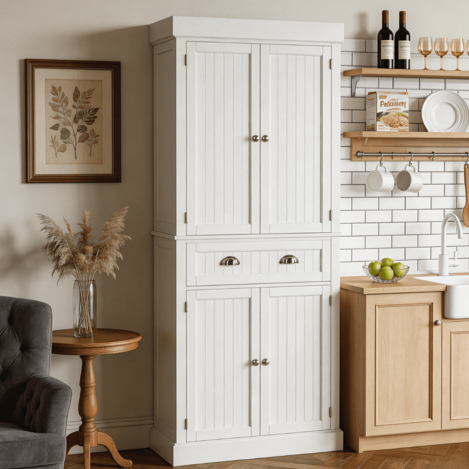 FCH Unisex Armoire, Wood, White, 72, 94 36 lbs