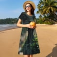 thumbnail image 4 of Naloa Cute Saucerman With Big Eyes Print Womens Summer A-Line Dress with Pockets,Short Sleeve Dresses,Flowy Beach Swing Dress for Vacation Travel, 4 of 6