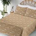 thumbnail image 3 of Ambesonne Celestial Fitted & Flat Sheet with Sham 3 Pcs Set, Astronomy Moon Space Vibe, Twin, Cocoa Cinnamon Pale Brown, 3 of 5
