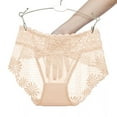 thumbnail image 4 of Panties for Women,Elegant Lace Thong Underwear For Women Bikini Brief Lingerie Apparel,Womens Underwear,Beige,XL, 4 of 6