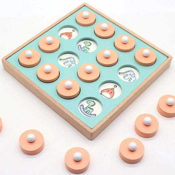 Memory matching game with 12 designs. Wooden memory game for kids ages 4-8. Toddler matching games, memory games and attention games for 1 or 2-4 play