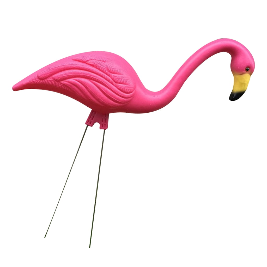 Pink Looking Down Lawn Pond Flamingo Garden Party Yard Ornaments Art Decor 