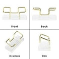 thumbnail image 4 of Metal Business Card Stand Holder Gold with Clear Acrylic Base for Office Desk, Wired Line Sleek Small Business Name Card Calling Card Display Stand, 4 of 6