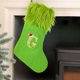 thumbnail image 5 of Suministros para las fiestas navideñas Calcetines navideños Regalos Calcetines Decoración del lugar Calcetines navideños peludos verdes de punto grandes con letras Akmoler, 5 of 9