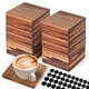 thumbnail image 1 of 36 Posavasos de Madera Sin Terminar, Cuadrados de 10 cm de para Manualidades, con Puntos de Silicona Antideslizantes., 1 of 5