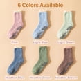 thumbnail image 3 of TRANSLINK 6 Packs Womens Fuzzy Socks Non Slip Warm Cozy Winter Slipper Socks Gift Size 5-9, 3 of 7