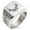 Silver, variant on Stainless Steel Wicked Black Widow Geometric Pattern Biker Style Polished Ring