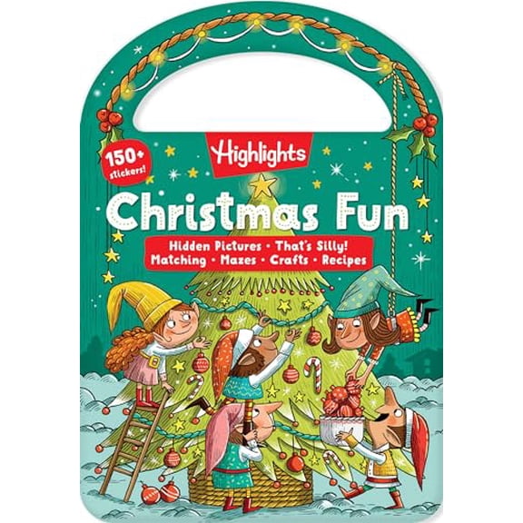 Pre-Owned Christmas Fun: Christmas Book for Kids with Over 150 Stickers, Christmas Puzzles, Crafts and Recipes, Perfect Christmas Themed Gift for Kids 3-6 (Carry and Play Activity Books), 97816396208