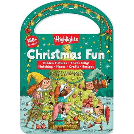 Pre-Owned Christmas Fun: Christmas Book for Kids with Over 150 Stickers Christmas Puzzles Crafts and Recipes Perfect Christmas Themed Gift for Kids 3-6 (Carry and Play Activity Books) 97816396208