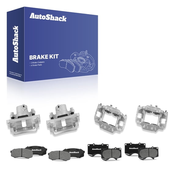 AutoShack Front & Rear Brake Calipers & Ceramic Brake Pads for Toyota, 4Runner 2003-2005, 4WD RWD V6 4.0L V8 4.7L