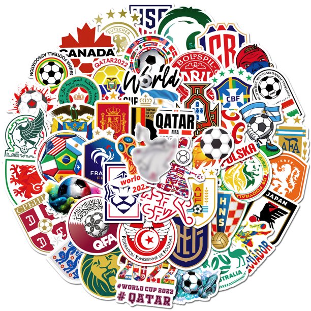 Pegatinas de vinilo impermeable de la Copa Mundial de Qatar, 50 unidades, para anime
